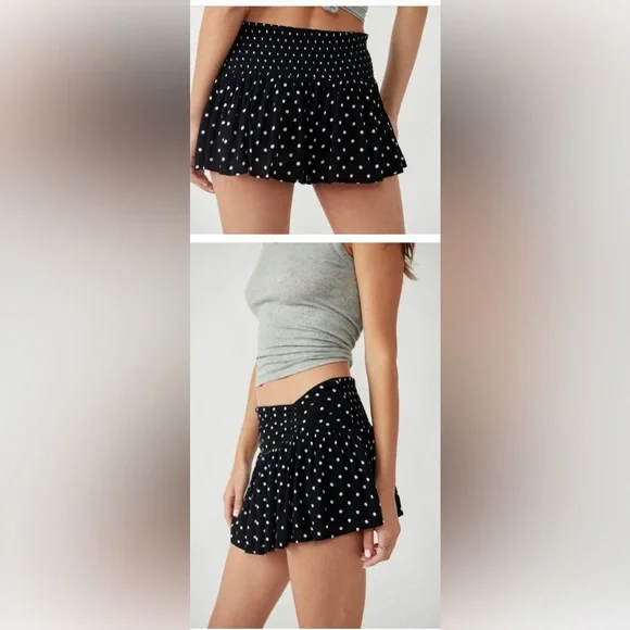 NWT Free People Gobi Skort in Washed Black Combo Size M - Picture 4 of 6